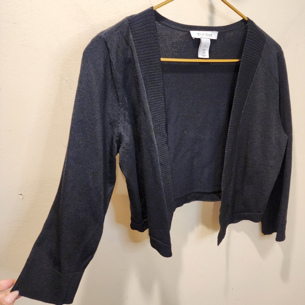 WHBM Stylish Black Open Short Cardigan Swester Size S